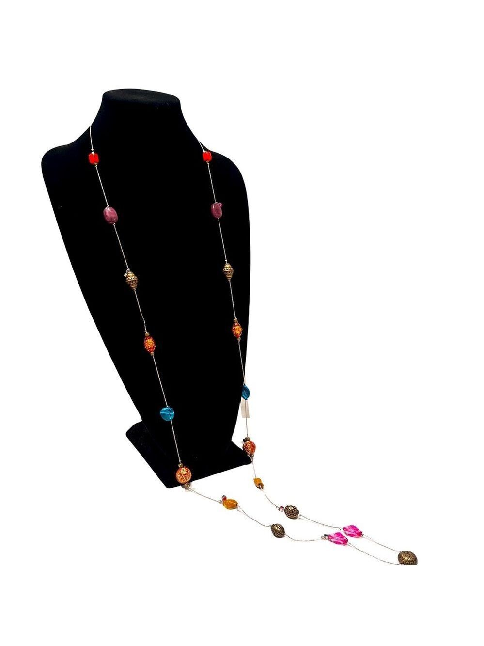 LANE BRYANT Super Long 60” Colorful Beaded Station Necklace NWT​